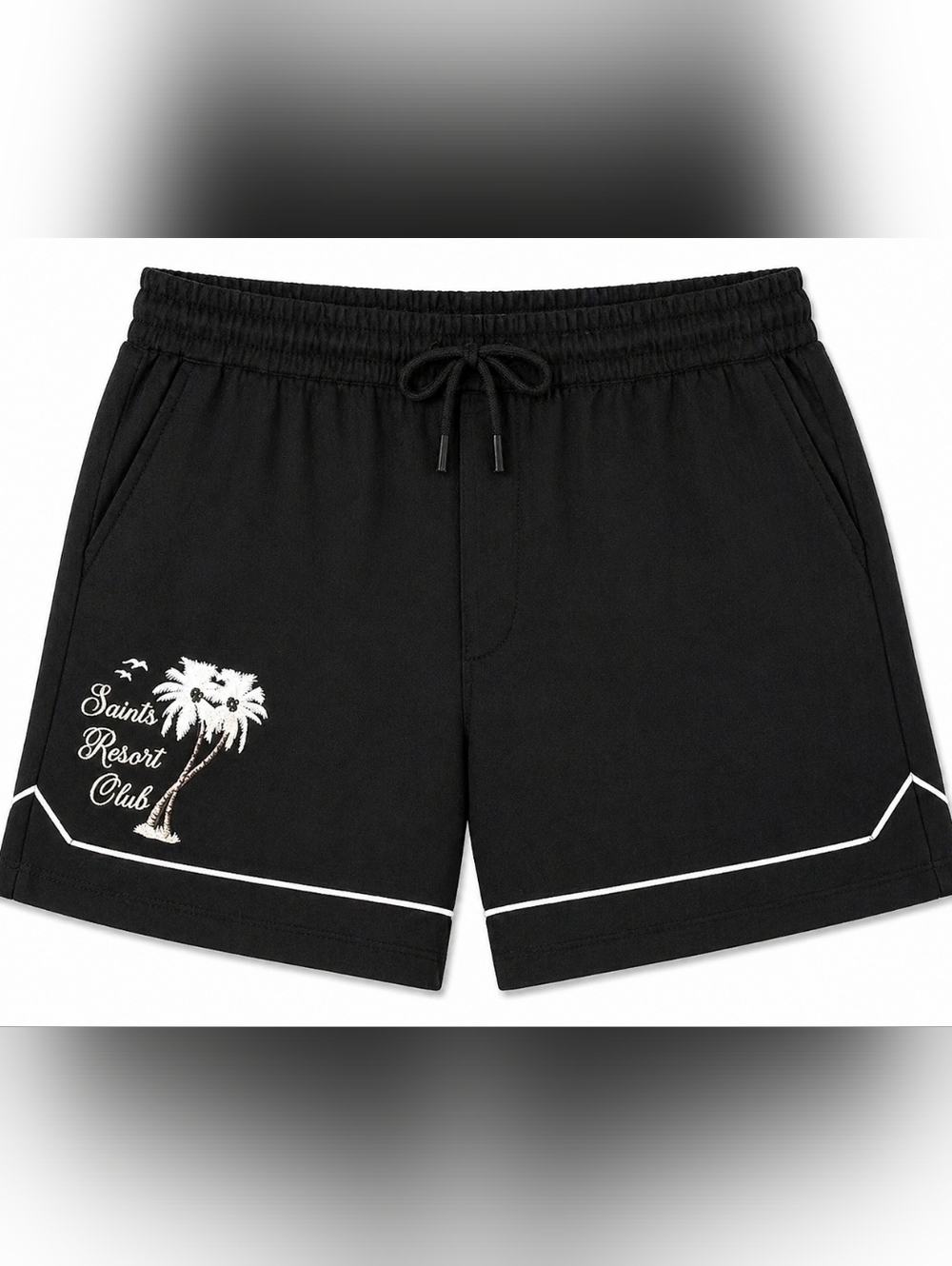 🆕SAINTS STUDIO Black Resort Club Set Men L Button Up Shirt & Short Matching Set - Picture 6 of 8
